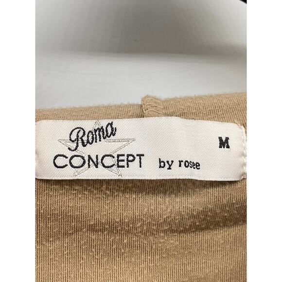 ROMA CONCEPTS By ROSEE Women's Brown Faux Suede Pullover Cropped Hoodie SZ M - Picture 8 of 11